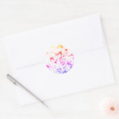 Roze Oranje Paarse verfsplaat Abstract Ronde Sticker (Envelop)