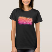 Roze Oranje Peace Neon Christelijk Word Art Slogan T-shirt (Voorkant)