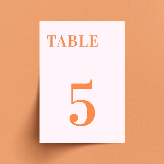 Roze Oranje perachy Abriot Crush Table 7 Weddensch Kaart