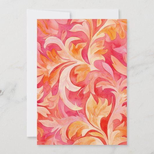 Roze Oranje perzik bloem 70e verjaardag voor haar Kaart (Achterkant)