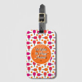 Roze & Oranje Pickleball Paddles Pickleball Party Bagagelabel (Voorkant (verticaal))