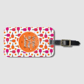 Roze & Oranje Pickleball Paddles Pickleball Party Bagagelabel (Voorkant (horizontaal))