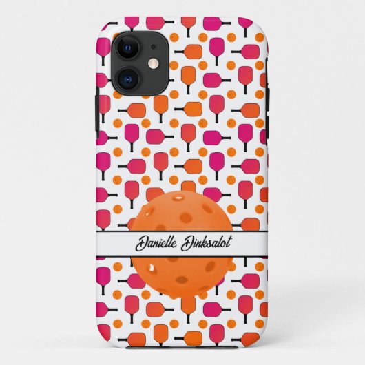 Roze & Oranje Pickleball Paddles Pickleball Party Case-Mate iPhone Case (Achterkant)