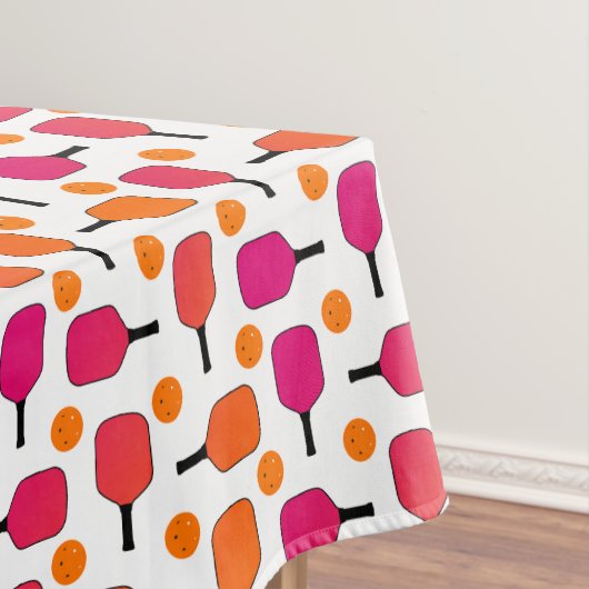 Roze & Oranje Pickleball Paddles Pickleball Party Tafelkleed (Voorbeeld)
