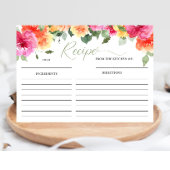 Roze oranje pinda's vrijgezellenfeest recept card informatiekaartje