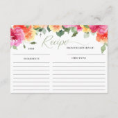 Roze oranje pinda's vrijgezellenfeest recept card informatiekaartje (Voorkant)