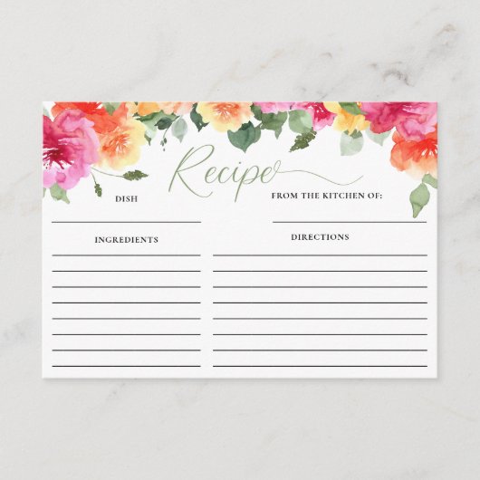 Roze oranje pinda's vrijgezellenfeest recept card informatiekaartje (Voorkant)