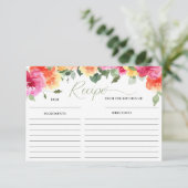 Roze oranje pinda's vrijgezellenfeest recept card informatiekaartje (Staand voorkant)