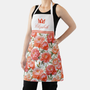 Roze Oranje pioenrozen bloemenpatroon Queen Crow Schort