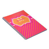 Roze Oranje poka Dot Striped Journal Notitieboek (Rechterzijde)