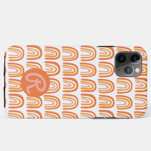 Roze Oranje Rainbows Pattern CUSTOM Case-Mate iPhone Case (Achterkant (horizontaal))