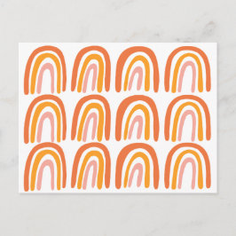 Roze Oranje regenboogpatronen Briefkaart