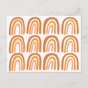 Roze Oranje regenboogpatronen Briefkaart