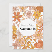 Roze & Oranje Retro Boho Bruids Brunch Uitnodiging (Achterkant)