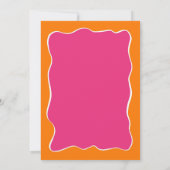 Roze Oranje Retro Geïllustreerde Bruidsdouche Kaart (Achterkant)