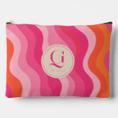 Roze Oranje Retro Golf Persoonlijk Monogram Etui (Voorkant)