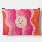Roze Oranje Retro Golf Persoonlijk Monogram Etui (Achterkant)