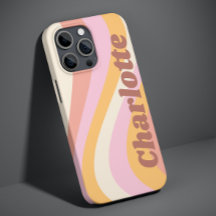 Roze Oranje Retro Golf Persoonlijke Naam