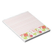 Roze Oranje rode Waterverf Rozen Monogram uitgelij Notitieblok (Schuin)