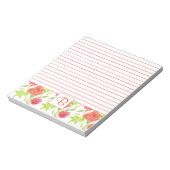 Roze Oranje rode Waterverf Rozen Monogram uitgelij Notitieblok (Linkerzijde)