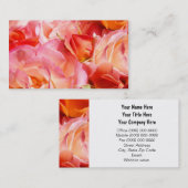 Roze Oranje Roos Bloemen Visitekaartjes Vrouwen (Voorkant / Achterkant)