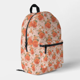 roze oranje roos bloemmotief bruiloft lente bedrukte rugzak