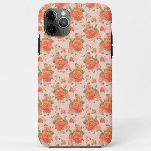 roze oranje roos bloemmotief bruiloft lente Case-Mate iPhone case