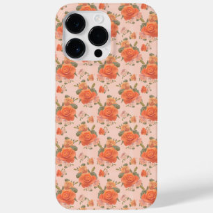 roze oranje roos bloemmotief bruiloft lente Case-Mate iPhone 14 pro max hoesje
