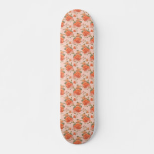 roze oranje roos bloemmotief bruiloft lente persoonlijk skateboard