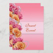 roze oranje roos verjaardag verloving bruiloft kaart (Voorkant / Achterkant)