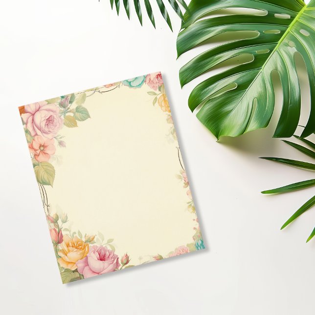  Roze Oranje Rozen Scrapbook Papier (Orange and Pink Roses Vintage Scrapbook Paper)