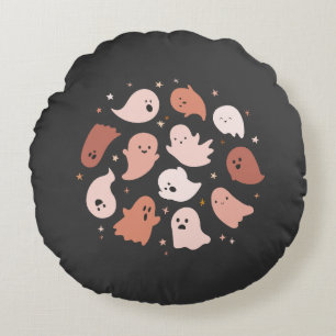 Roze Oranje Schattig Spook Halloween Rond Kussen