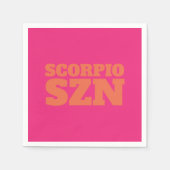Roze Oranje Scorpio SZN Cool Servet (Voorkant)