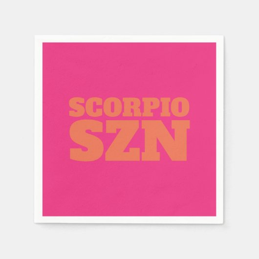 Roze Oranje Scorpio SZN Cool Servet (Voorkant)