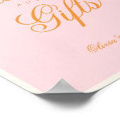Roze Oranje Script Trouwkaarten en Cadeaus Bord Poster (Hoek)