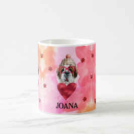 Roze Oranje Sint Bernard Valentijnsdag Cadeau Hond Koffiemok