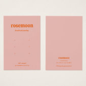 Roze Oranje Sjabloon Oorbel Display Kaart (Voorkant /achterkant)