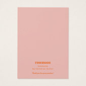 Roze Oranje Sjabloon Oorbel Display Kaart (Achterkant)