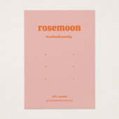 Roze Oranje Sjabloon Oorbel Display Kaart (Voorkant)