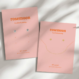 Roze Oranje Sjabloon Oorbel Display Kaart