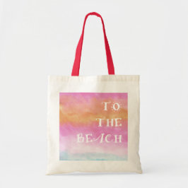 Roze & Oranje Strand Sunset Brushstrokes Tote Bag