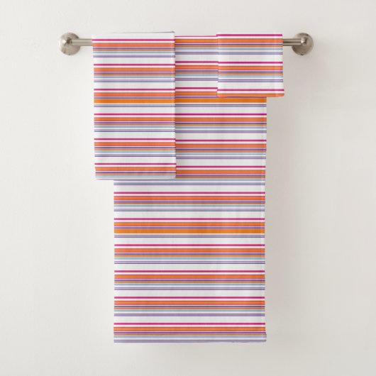 Roze oranje strepen bad handdoek (Insitu)