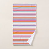Roze oranje strepen bad handdoek (Handdoek)