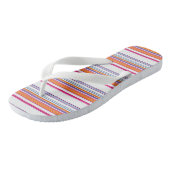 Roze oranje strepen teenslippers (Schuin)