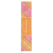 Roze Oranje Sunrise Ombre Table Runner Korte Tafelloper (Voorkant)