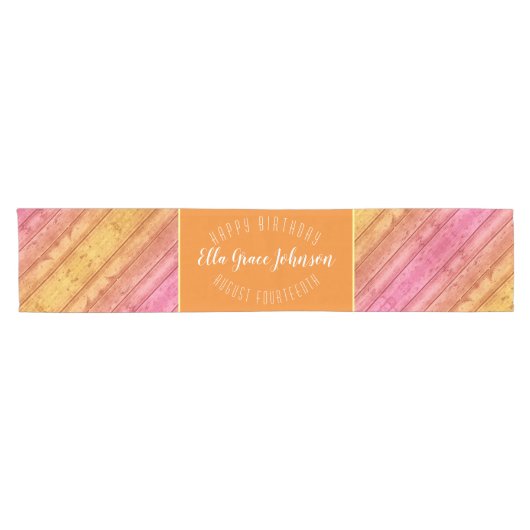 Roze Oranje Sunrise Ombre Table Runner Korte Tafelloper (Horizontaal)