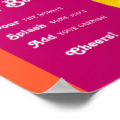 Roze & Oranje Sunset Retro Mimosa Bar Poster (Hoek)