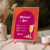 Roze & Oranje Sunset Retro Mimosa Bar Poster