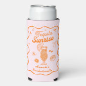 Roze Oranje Tequila Sunrise Bachelorette-feestje Seltzer Blikjeskoeler (Seltzer Voorkant)