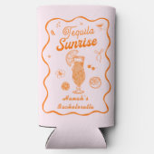 Roze Oranje Tequila Sunrise Bachelorette-feestje Seltzer Blikjeskoeler (Achterkant)